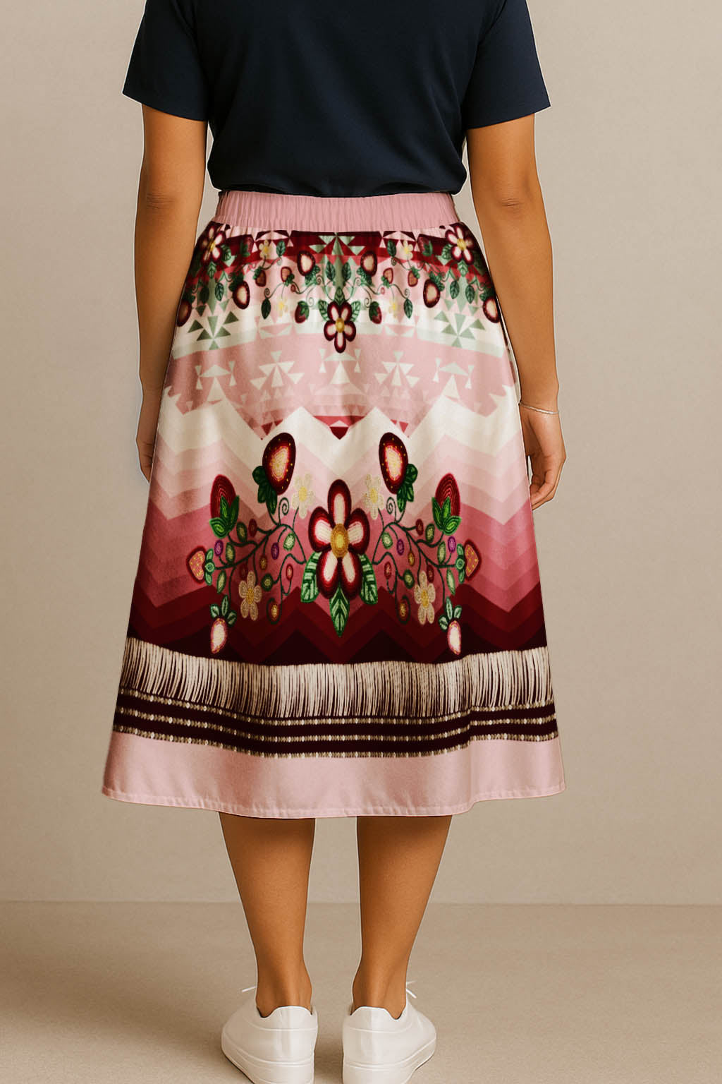 Sacred Strawberry Pink 1 Midi Skirt
