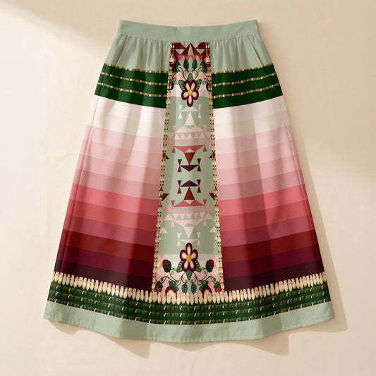 Sacred Strawberry Sage 2 Midi Skirt