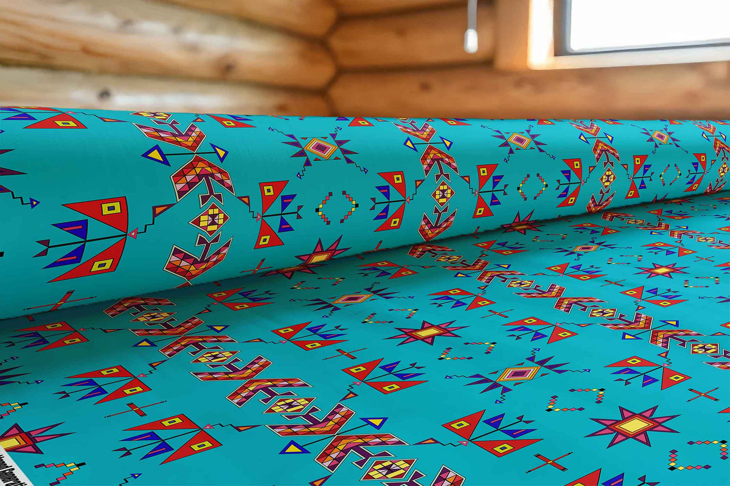 Scattered Generations Turquoise Fabric