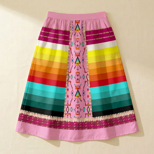 Sentinel of the Plains Pink 2 Midi Skirt