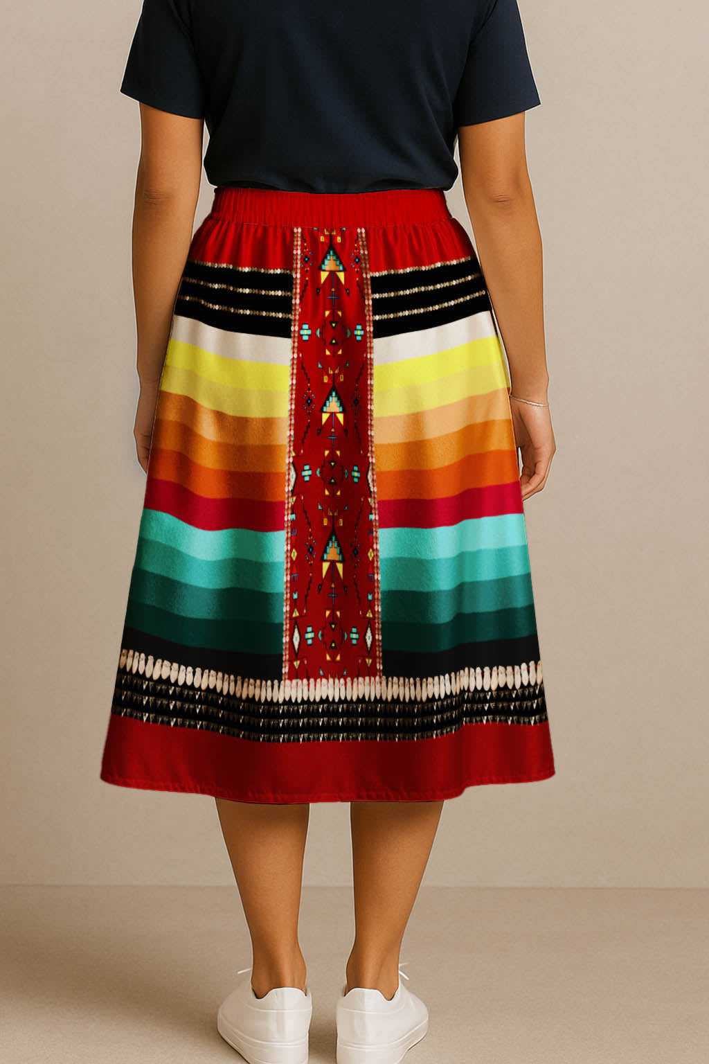 Sentinel of the Plains Red 2 Midi Skirt