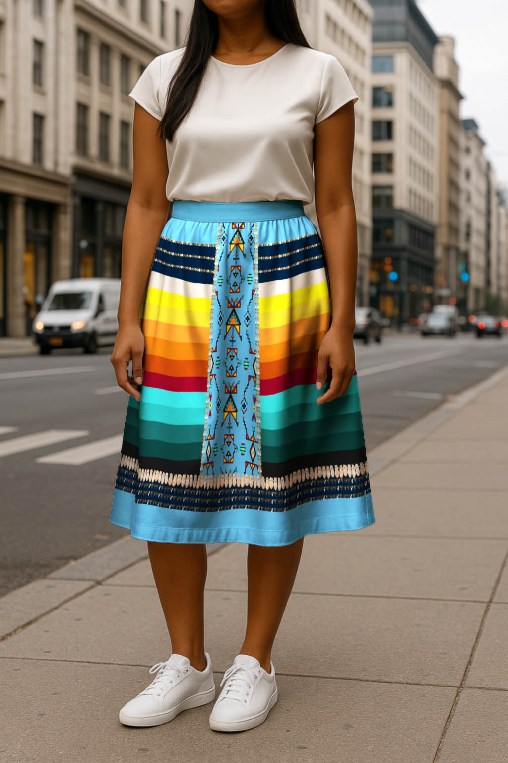 Sentinel of the Plains Turquoise 2 Midi Skirt