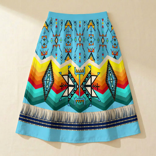 Sentinel of the Plains Turquoise 1 Midi Skirt