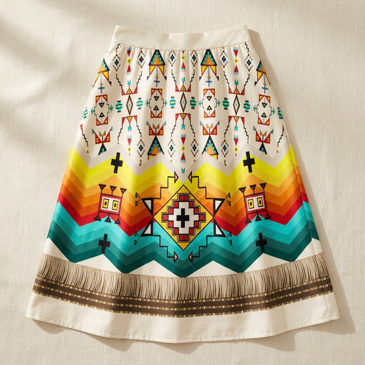 Sentinel of the Plains White 1 Midi Skirt