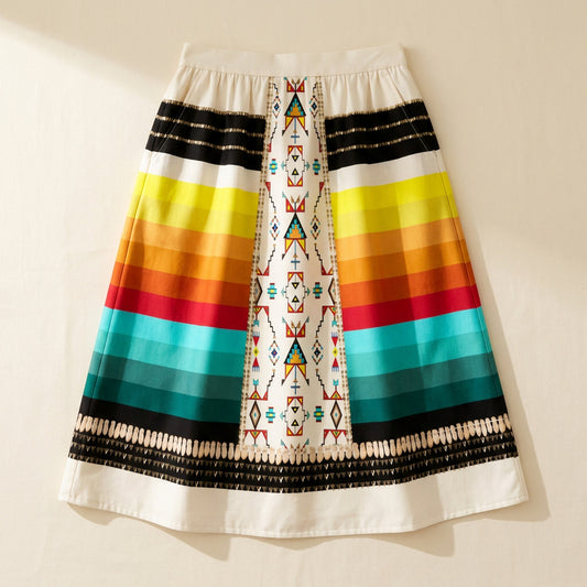 Sentinel of the Plains White 2 Midi Skirt