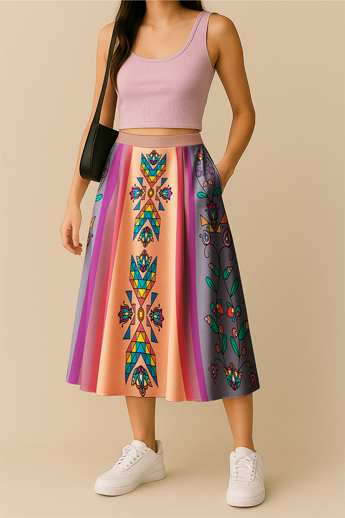 Sister Arrows Pastel Luxe Midi Skirt