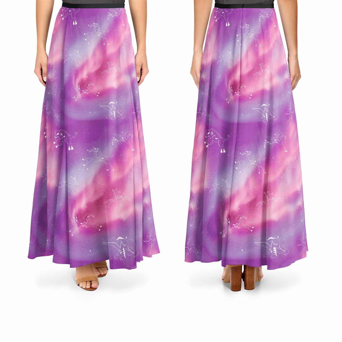 Animal Ancestors Aurora Gases Pink and Purple Fabric