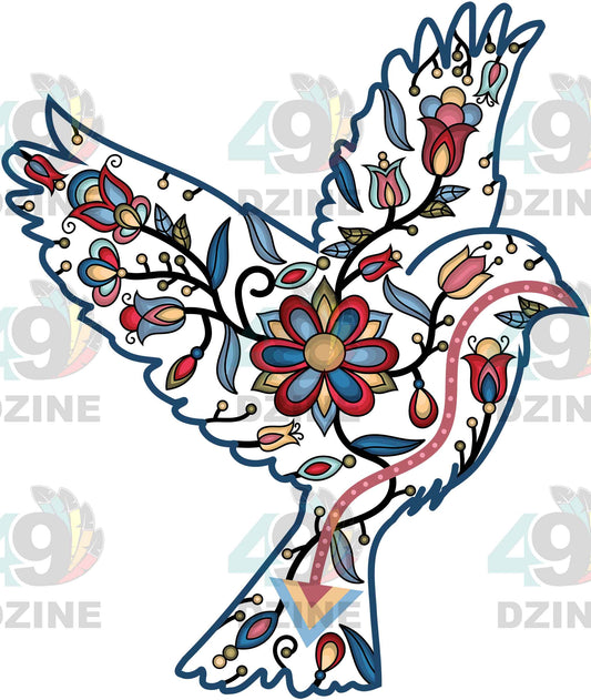 Floral Sparrow Motif