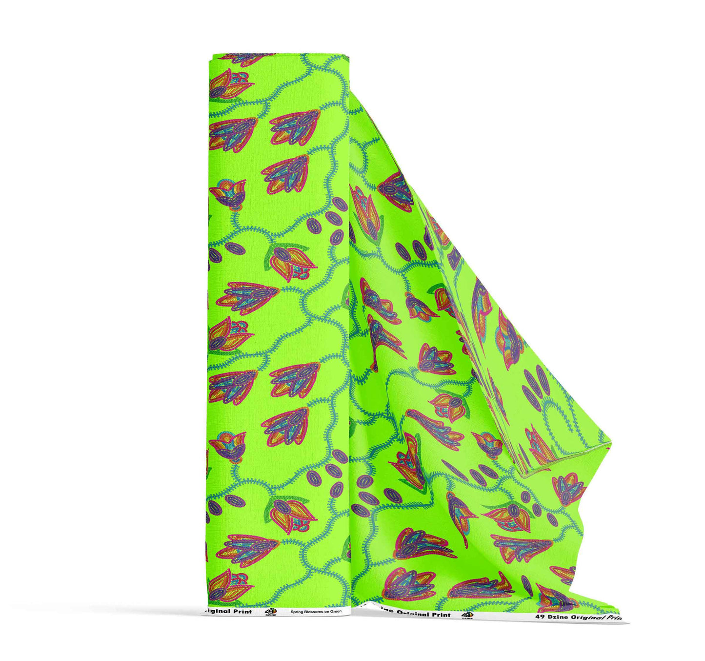 Spring Blossoms Neon Green Fabric