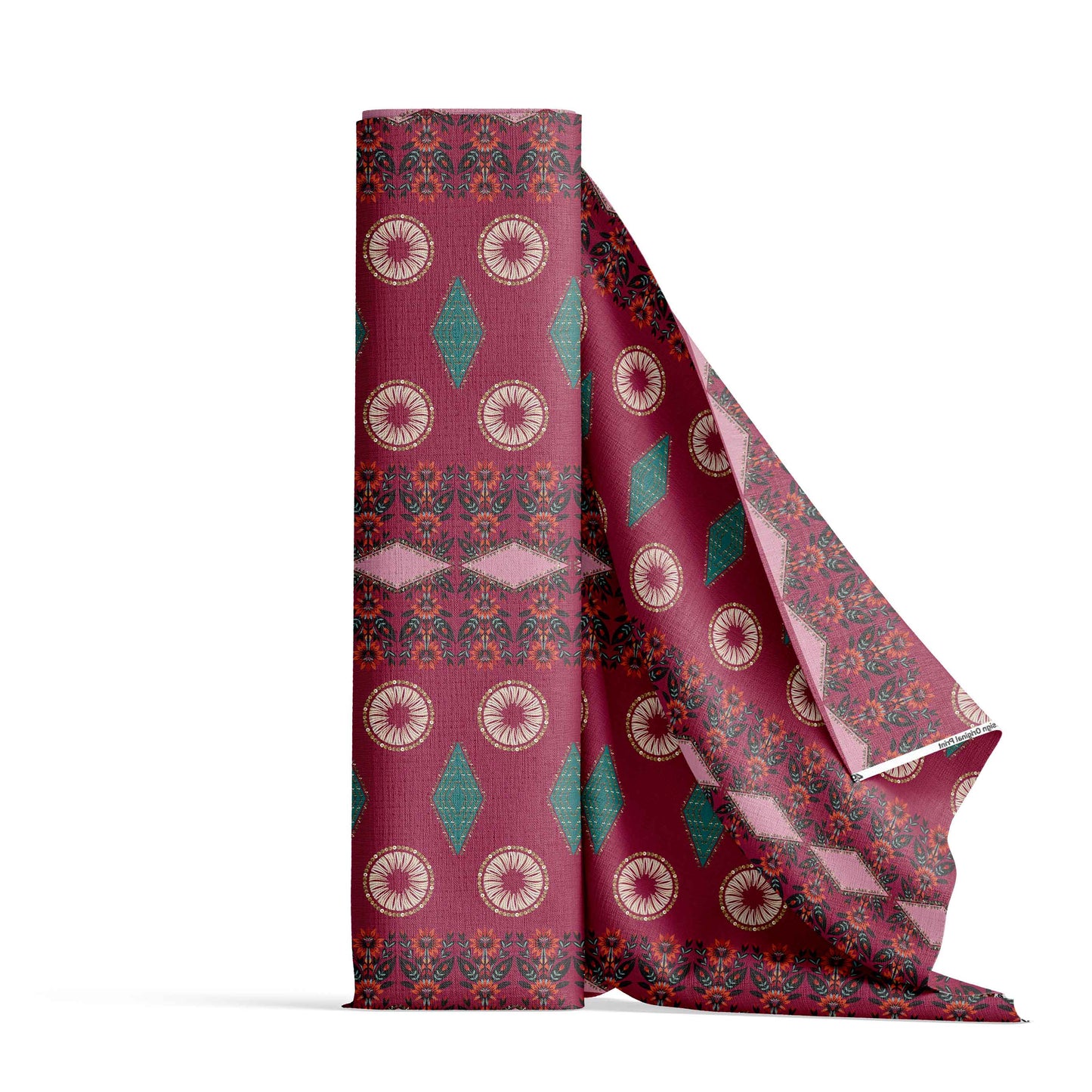 Spring Deco Maroon Fabric