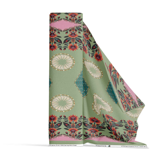 Spring Deco Sage Fabric