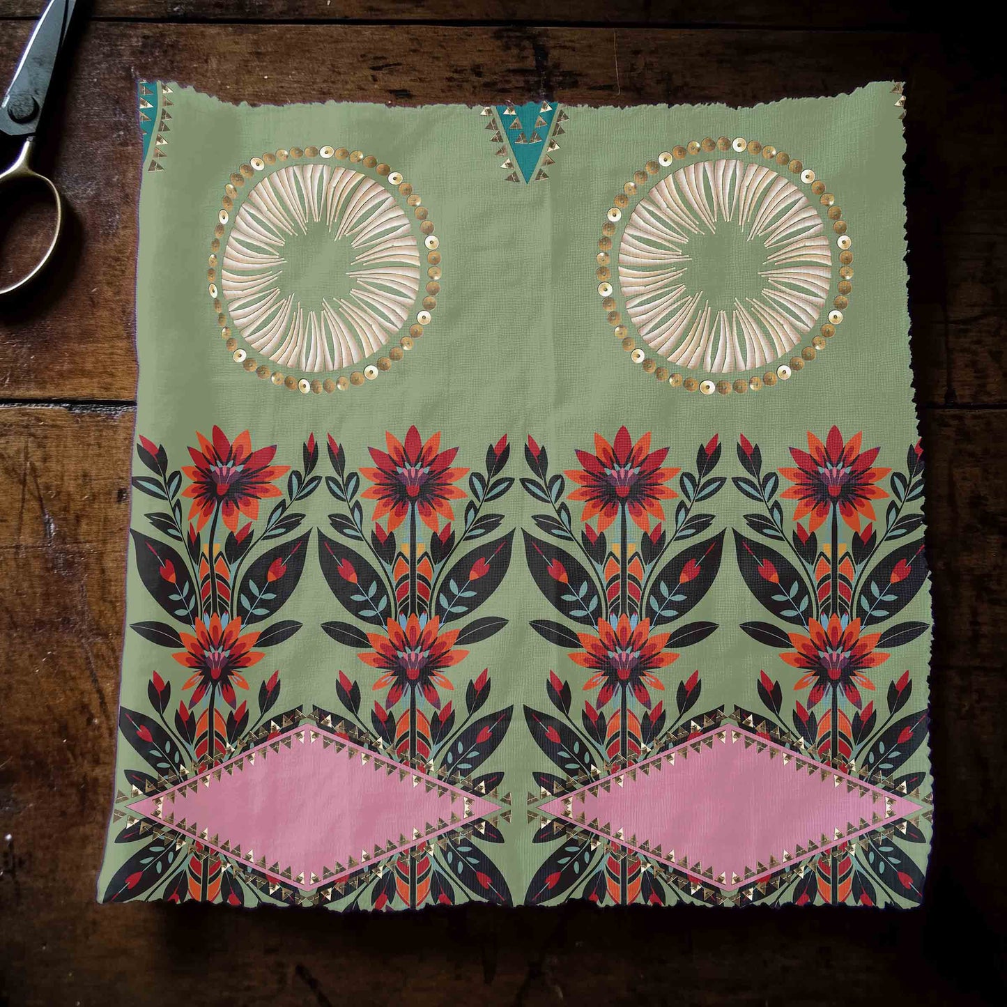 Spring Deco Sage Fabric