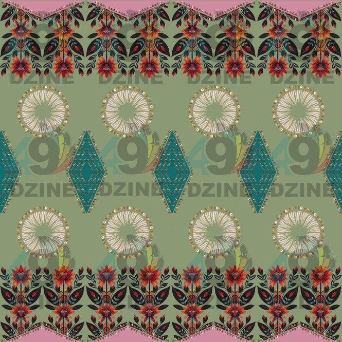 Spring Deco Sage Fabric