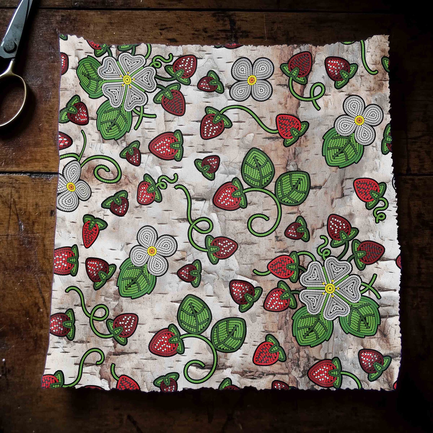 Strawberry Dreams Br Bark Fabric