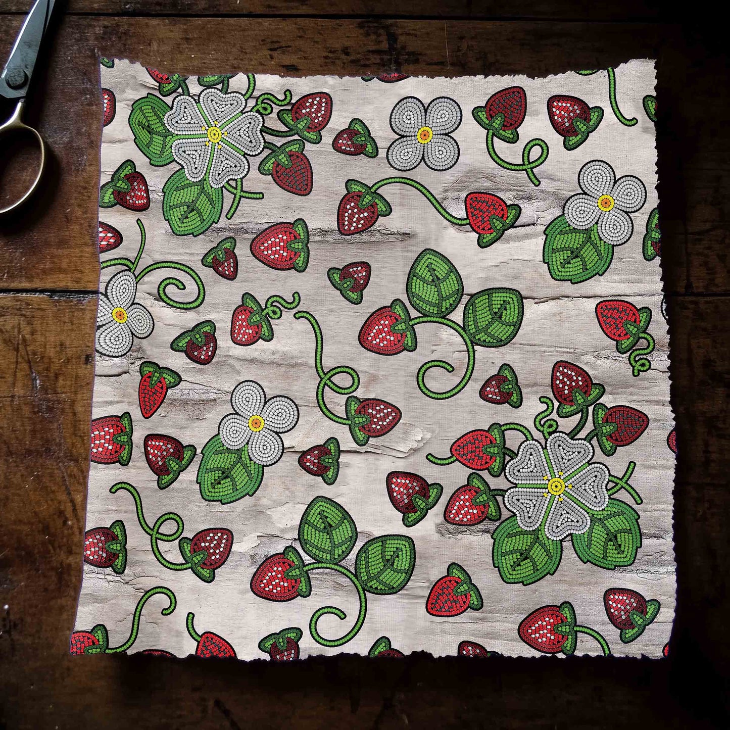 Strawberry Dreams Bright Birch Fabric