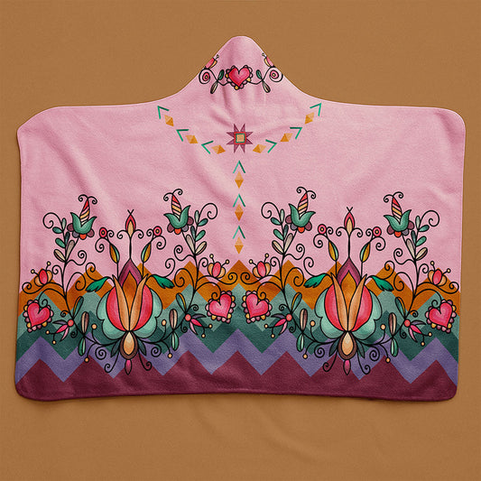 Harvest Hearth Floral Bloom Hooded Blanket