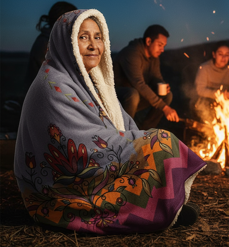 Red Willow Whispers Hooded Blanket