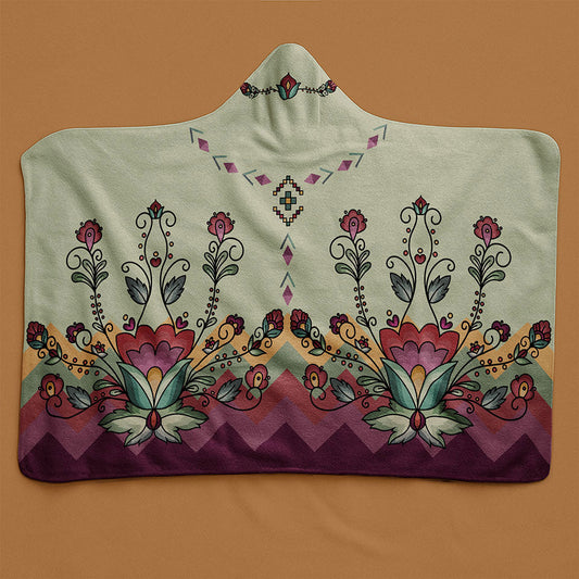 Sunset Berry Bloom Hooded Blanket