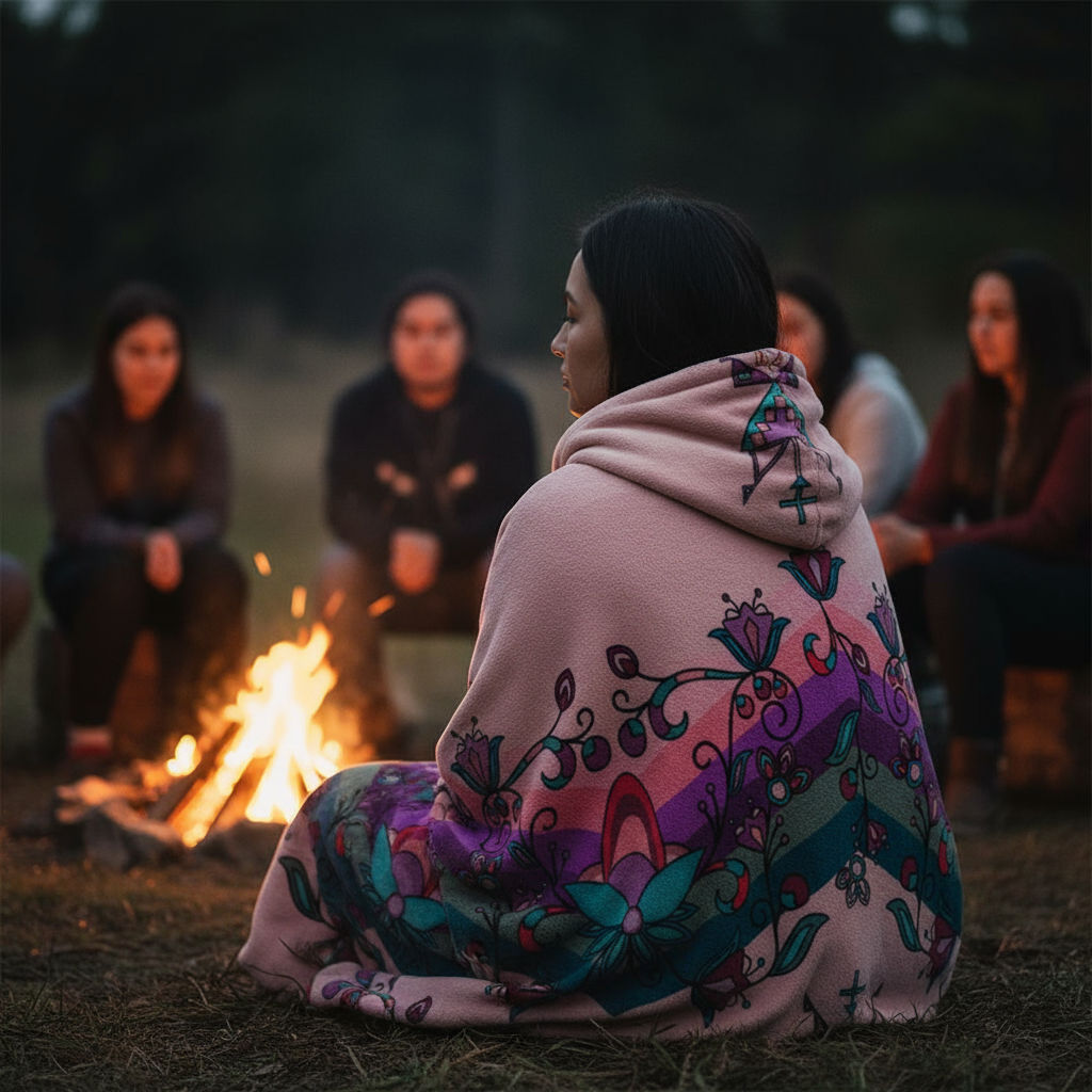 Frosted Petals Hooded Blanket