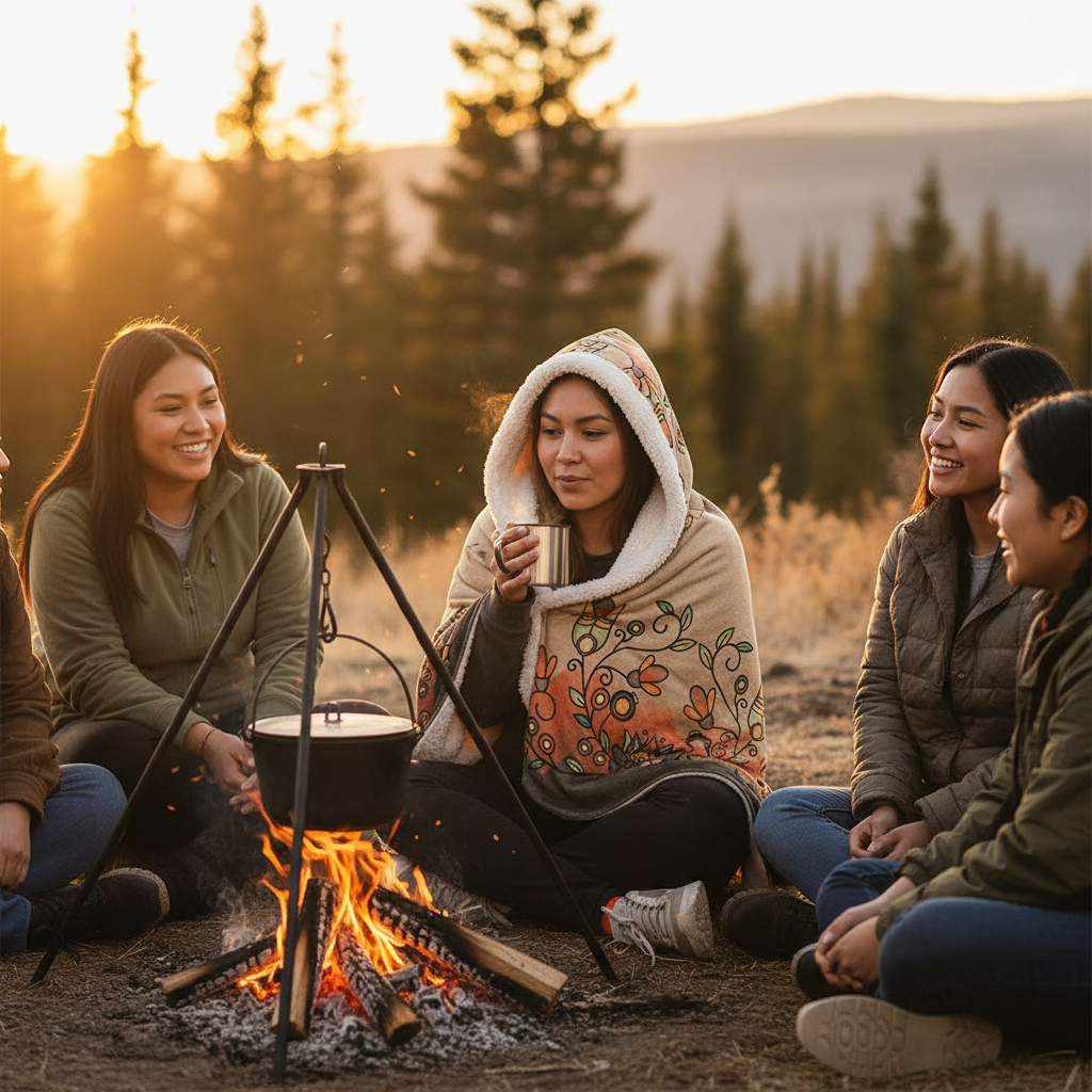 Roots and Rising Earthy Hooded Blanket