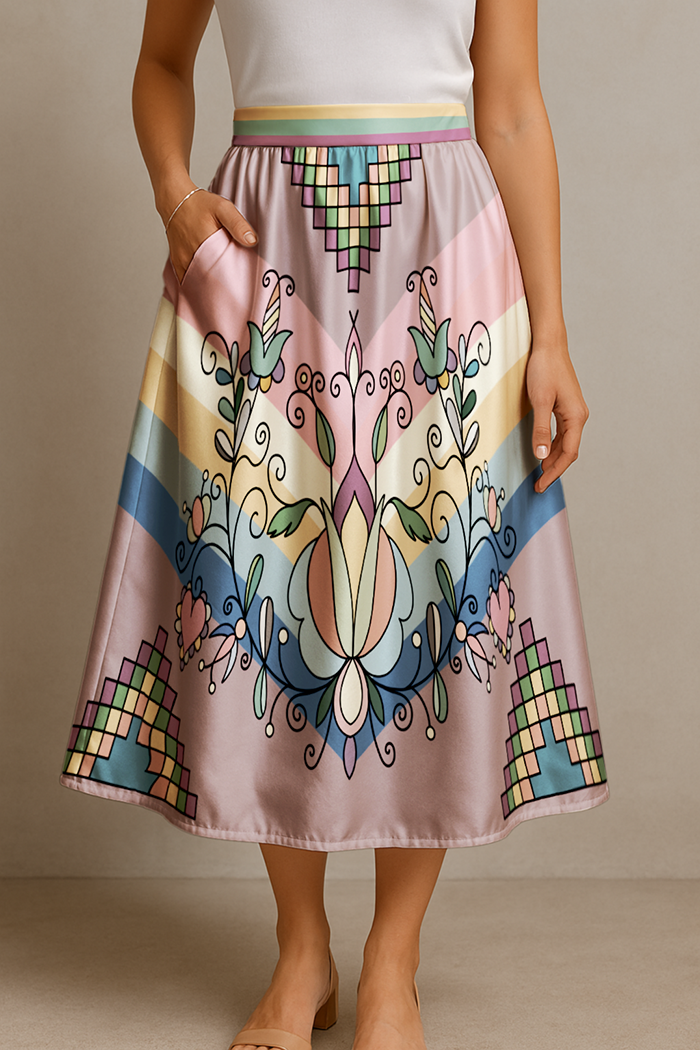 Sweetgrass Bloom Midi Skirt