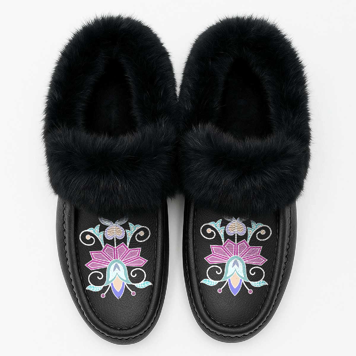 Moonlit Frost Fur Moccasin