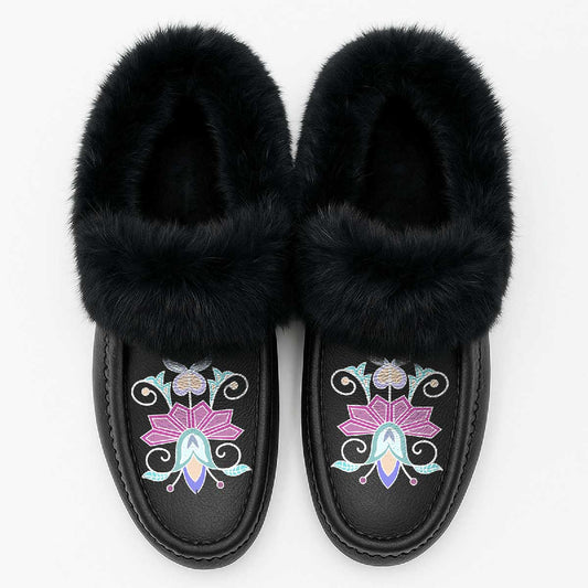 Moonlit Frost Fur Moccasin