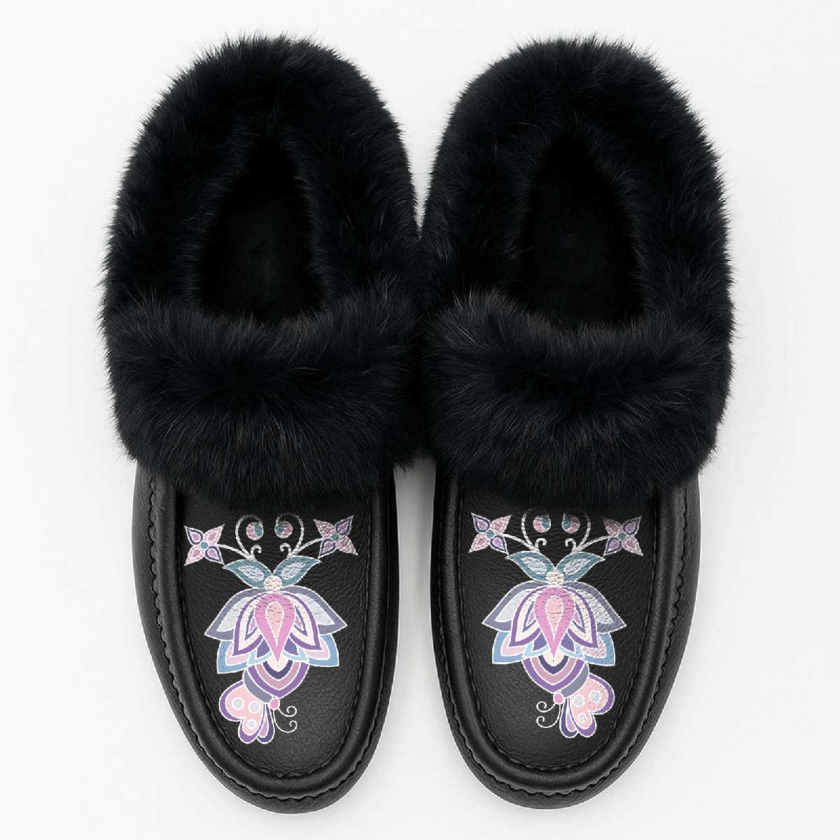Snow Petal Spirit Fur Moccasin