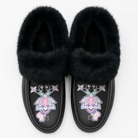 Snow Petal Spirit Fur Moccasin
