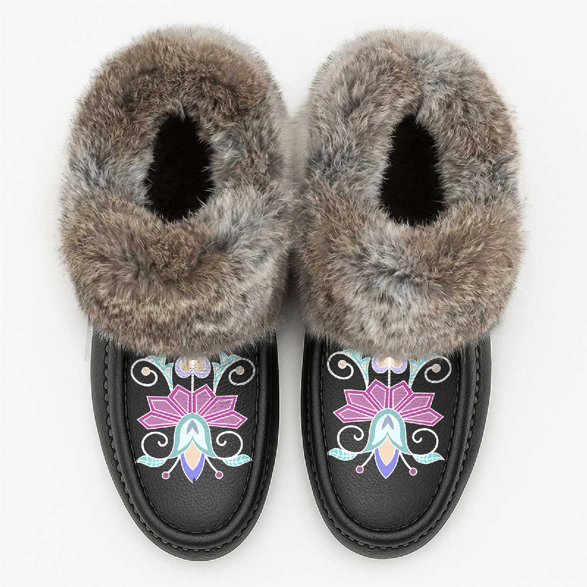 Moonlit Frost Fur Moccasin