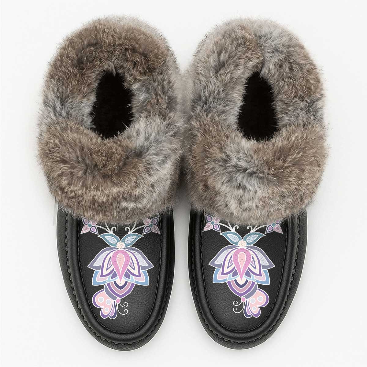 Snow Petal Spirit Fur Moccasin