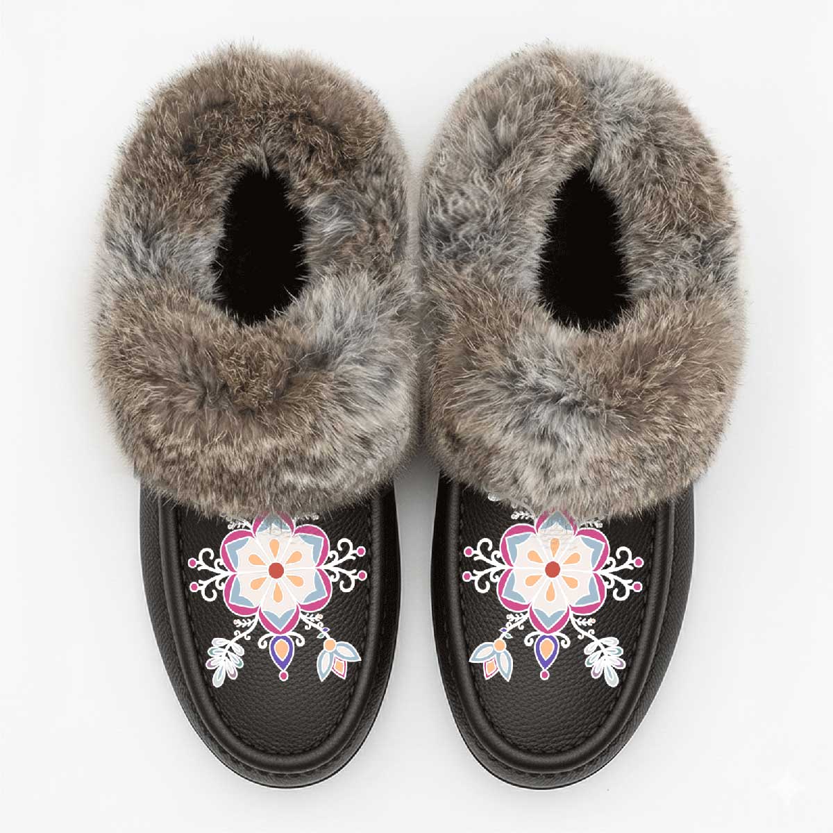 Aurora Petal Glow Fur Moccasin