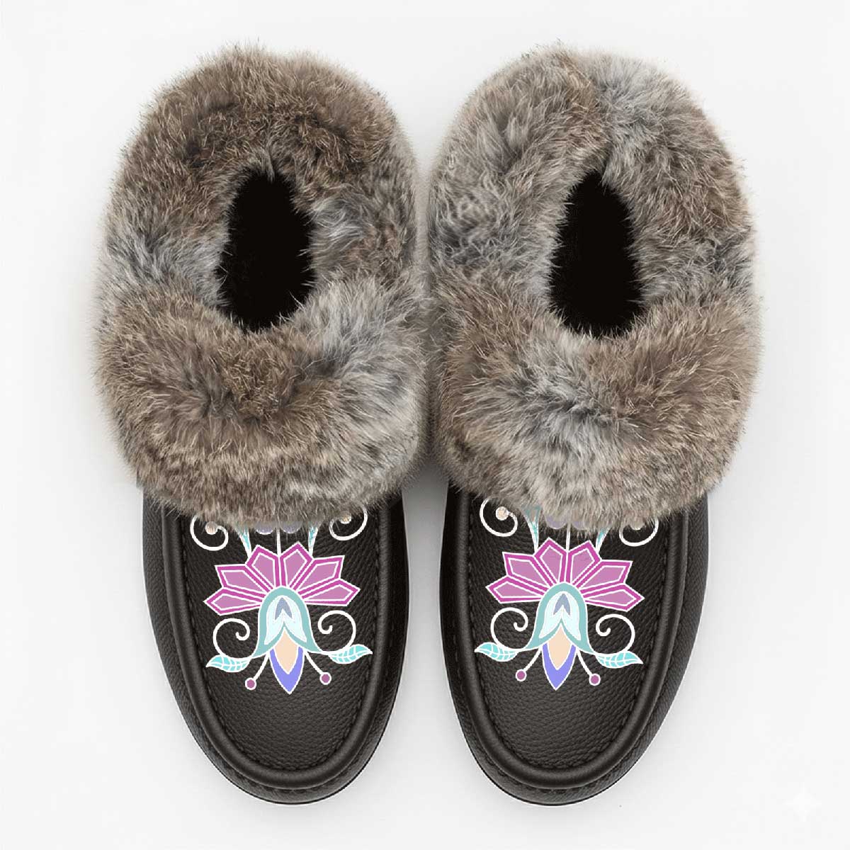 Moonlit Frost Fur Moccasin