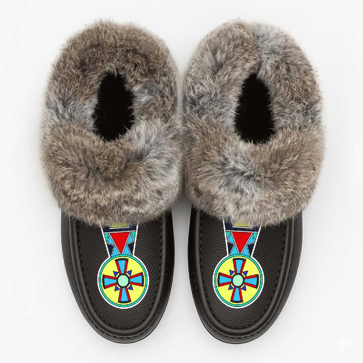 Firewheel Emblem Fur Moccasin