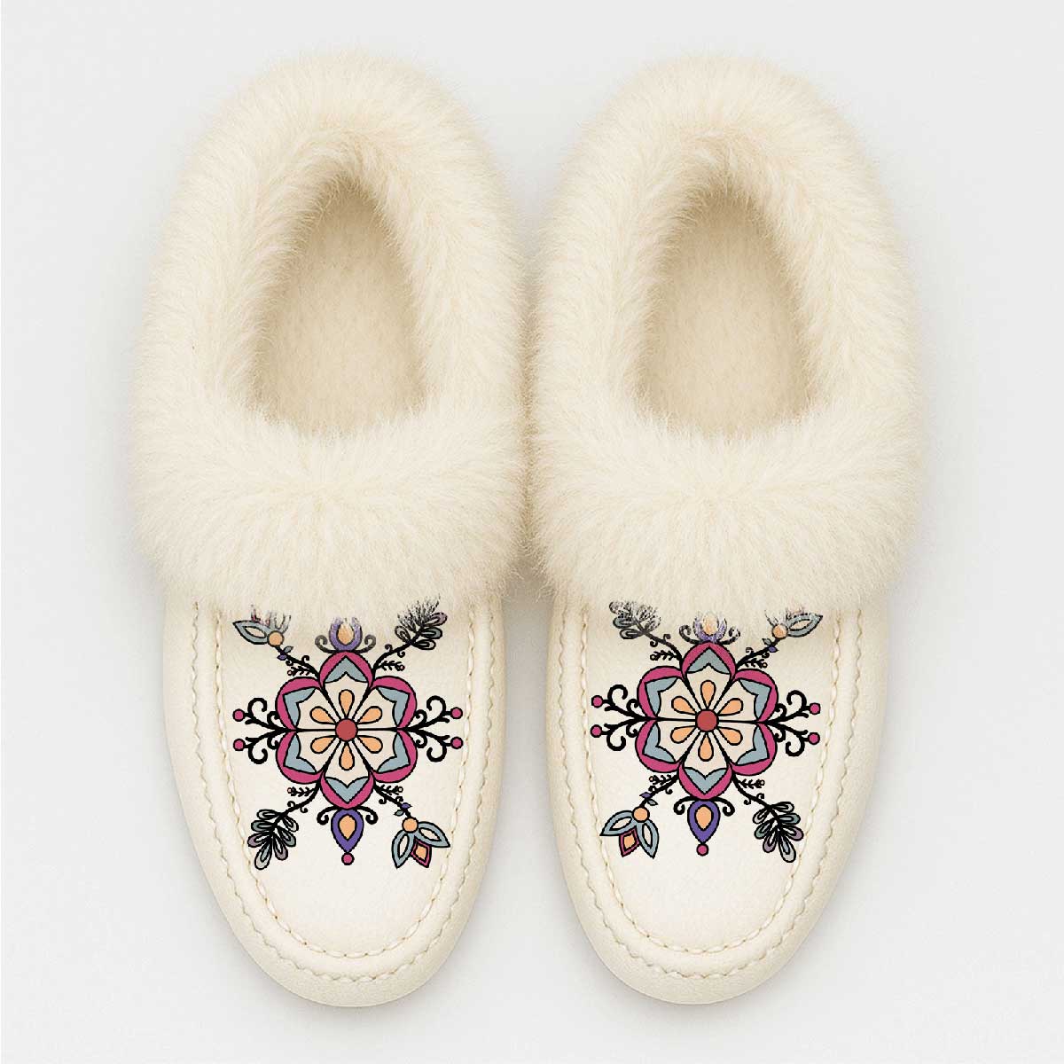 Aurora Petal Glow Fur Moccasin