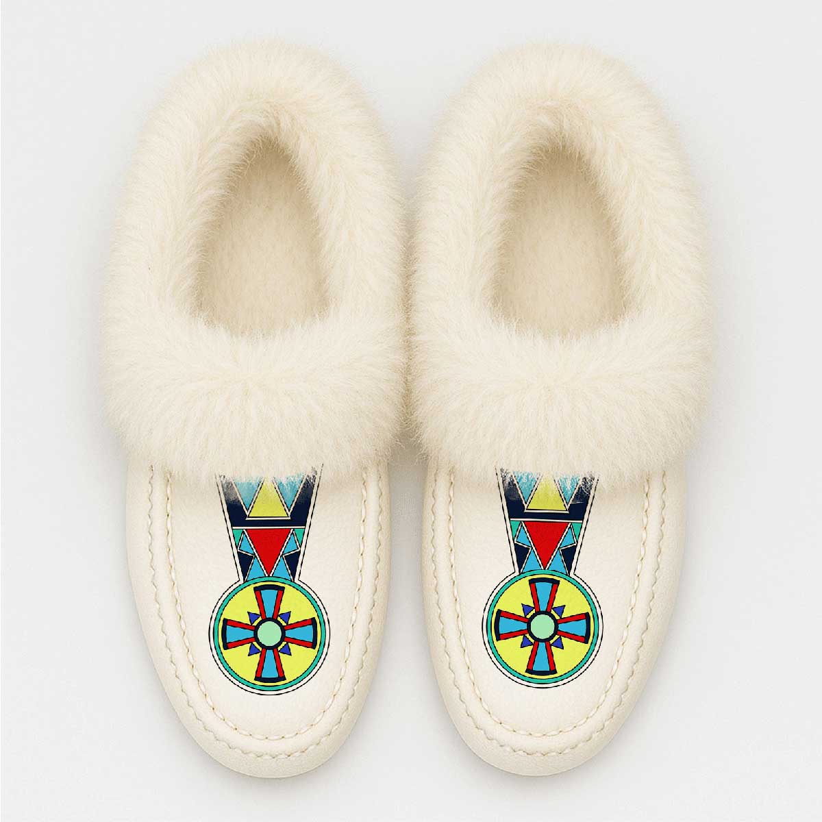 Firewheel Emblem Fur Moccasin