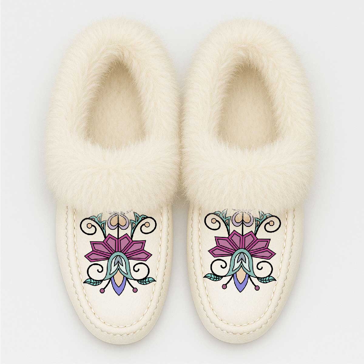 Moonlit Frost Fur Moccasin