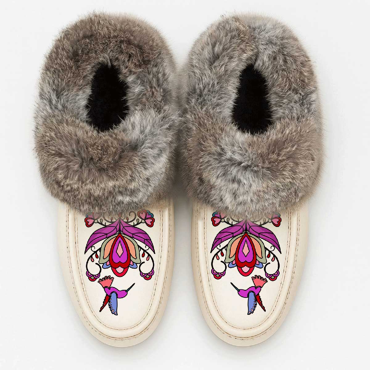 Frosted Leaf Spirit Fur Moccasin