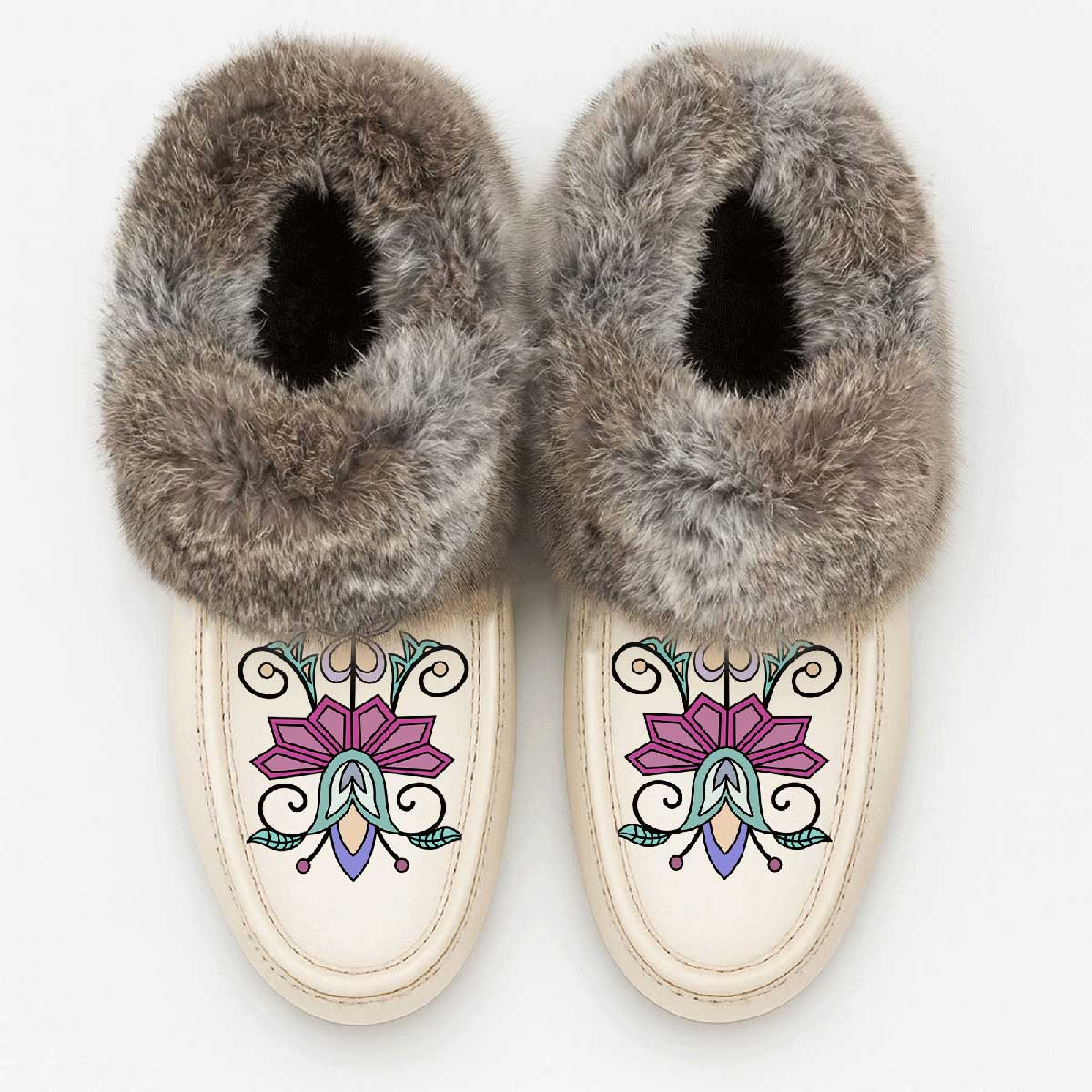 Moonlit Frost Fur Moccasin