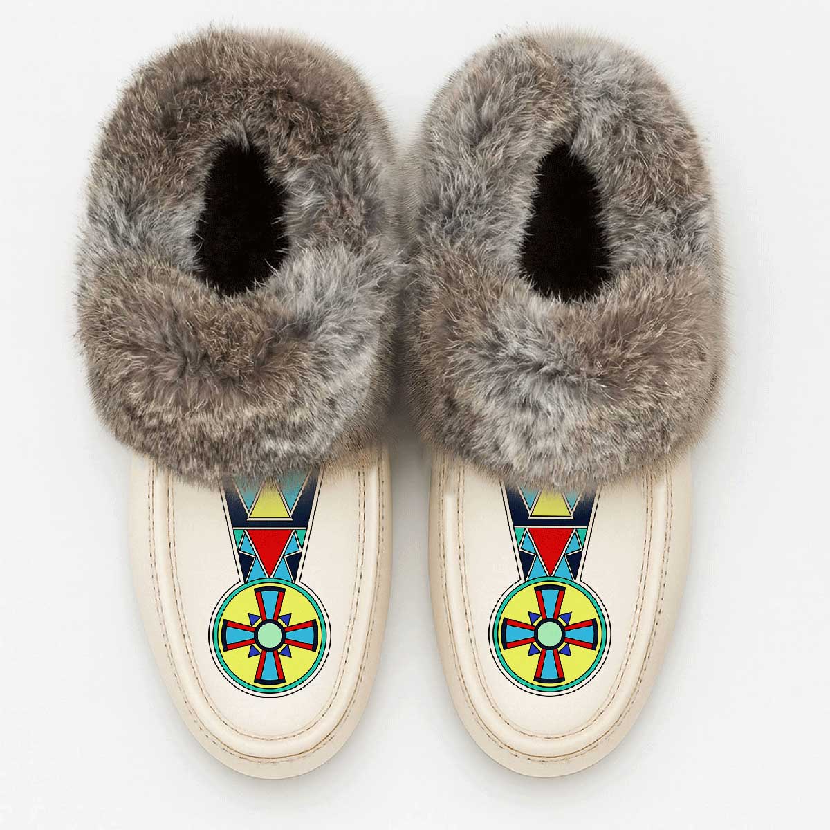 Firewheel Emblem Fur Moccasin