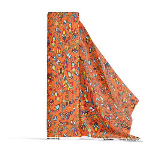 Thorny Path Orange Fabric