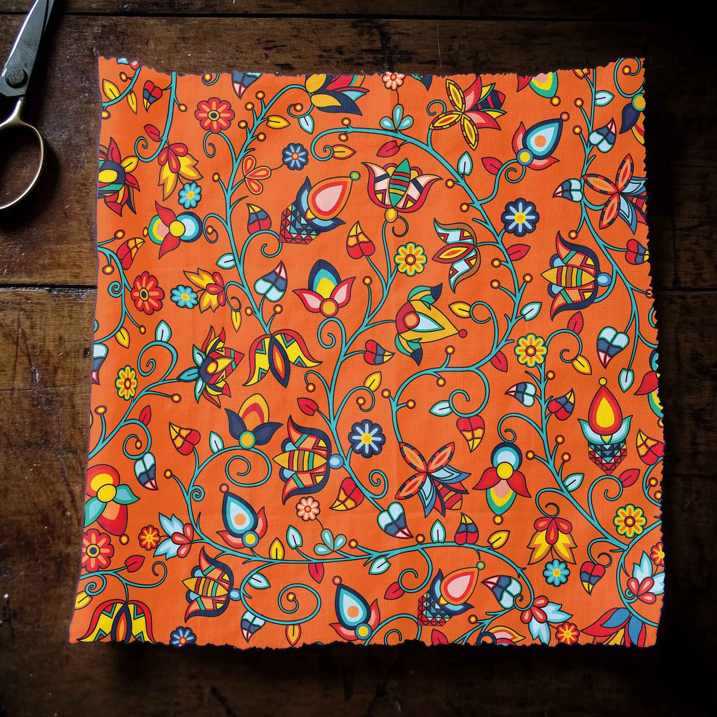 Thorny Path Orange Fabric