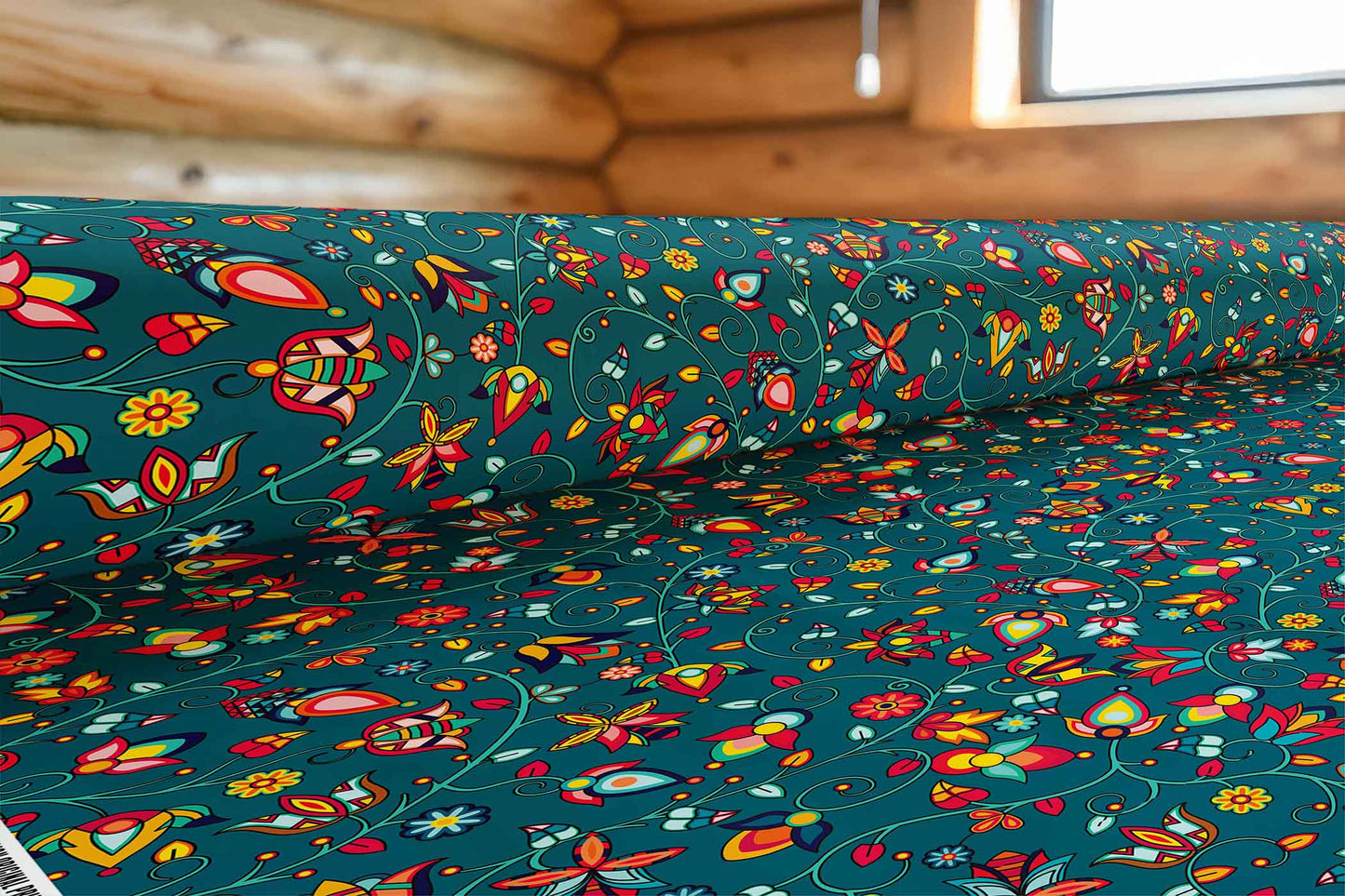 Thorny Path Teal Fabric