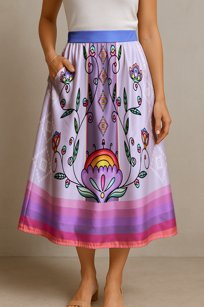 Threaded Whispers Midi Skirt