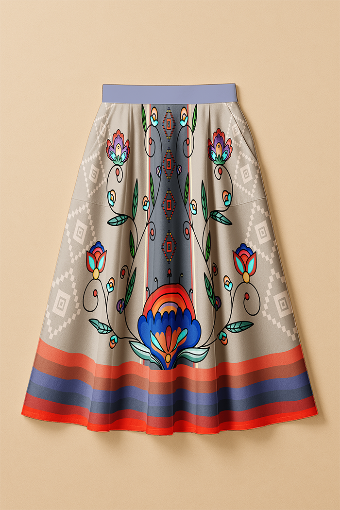 Threaded Whispers Earthy Luxe Midi Skirt