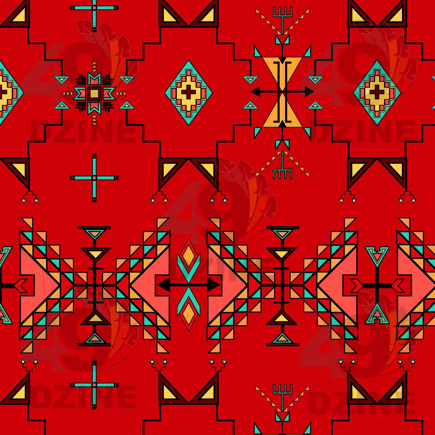 Thunder Flight Red Fabric