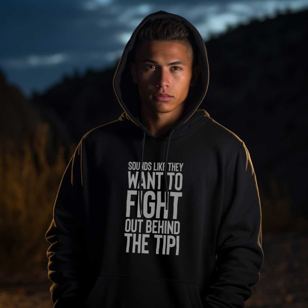 Behind the Tipi 49Dzine Novelty Hoodie