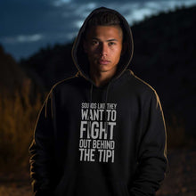 Load image into Gallery viewer, Behind the Tipi 49Dzine Novelty Hoodie
