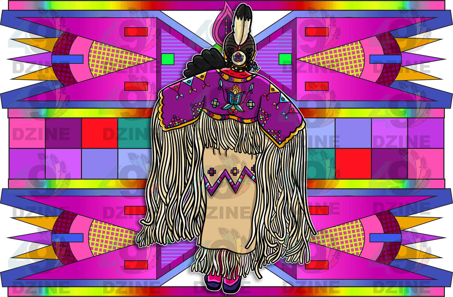 Traditional Buckskin Dancer for Hoodies