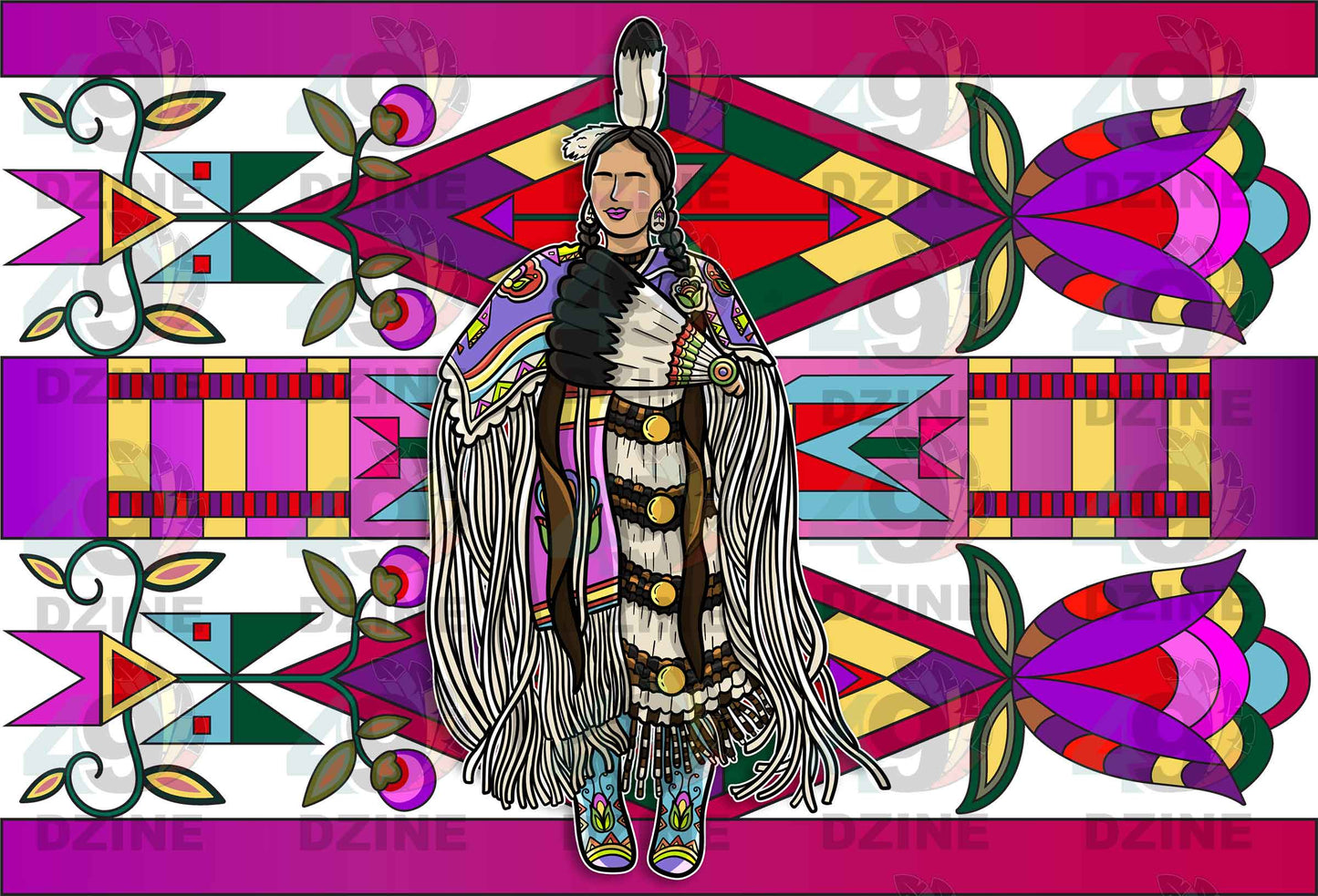 Traditional Buckskin Dancer for Hoodies